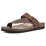 WHITE MOUNTAIN Women's Carly Footbed Sandal, Brown/Leather, 10 M