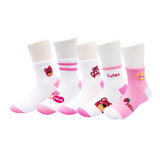 Deepashri Cotton Blend Ankle Length Printed Kids Socks Multicolors, Pack Of 5 For Boys And Girls (In, Age, 10 Years, 11 Years, M