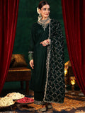 Libas Women'S Velvet Yoke Design Kurta Set (39040_Green Green M