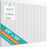 Cork Board for Walls 48 x 36, Bulletin Board for Office Decor, 12 Pack Felt Wall Tiles with Safe Removable Adhesive, Pin Tack Co