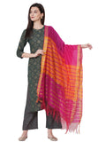 Gosriki Women'S Cotton Blend Straight Printed Kurta And Palazzos & Dupatta (Client Nw Green_Xl-Go_Green_X-Large),Green,,B0B9L56SQ5