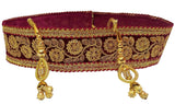 Navti Creations WomenS Maroon Bridal Belt (Kamarband) With Flower Zari Embroidery In Velvet With String (Free Size)