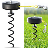 Dog Tie Out Cable and Stake 360 No Tangle Heavy Spiral Yard Stake and Retractable Dog Leash for Dogs Up to 10-90 lbs, 30ft Dog C