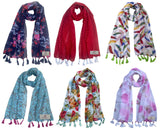 Fusfus WomenS Printed Chiffon Scarves And Stoles, Free Size(Multicolour, Fs1877) Pack Of 6 (Multicolor3)