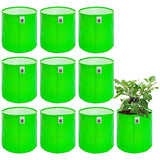 Anandi GreenS Hdpe Uv Protected 260 Gsm Round Green Colour Plants Grow Bags Suitable For Terrace And Vegetable Gardening (10, 1
