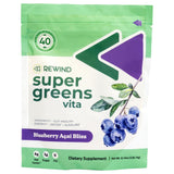 Rewind Greens - Super Greens Powder - Delicious Green Juice Drink Mix with Amazing Flavor - Over 40 Superfoods - Vitamin B12, Zi
