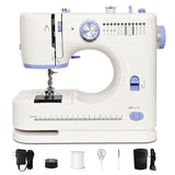 Beginner-Friendly Mini Sewing Machine with 12 Built-in Stitches, Sewing Machine with Foot Pedal, Portable, High-Low Speeds, Perf