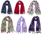 Fusfus WomenS Printed Chiffon Scarves And Stoles, Free Size(Multicolour, Fs1397) Pack Of 6 (Multicolor2)