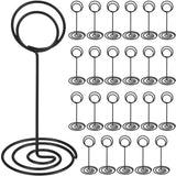 TecUnite 24 Pack 3.35 Inch Table Number Holder Place Card Wire Photo Holder Picture Name Menu Clips Memo Note Cards Stand for We