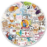 Kittyanie 61Pcs Baking Stickers Beautiful Stickers Pack, Suitable For Scrapbooking, Water Bottles, Skateboards, Diaries, Lapto