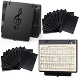 Feifeiya 2+20 Flip Folio Folder, Marching Band Music Flip Folder with 18 Windows Double Side 2 Holes Sheet Musical Page for Marc