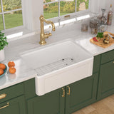 Talllor White Farmhouse Sink - 30 Inch Fireclay Farmhouse Sinks Apron Front Country Style Barn Farmers Sink Porcelain Farm House