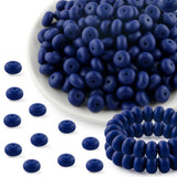 Kovict 200Pcs 14mm Silicone Beads, Abacus Silicone Beads for Necklace Bracelet Keychain Pens Craft(Navy Blue)