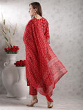 Anni Designer Women'S Rayon Blend Straight Printed Kurta With Pant & Dupatta (Maasa Red-Vks02_S_Red_Small),Red,S,,,