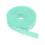 MECCANIXITY Grosgrain Ribbons 25 Yards 1 Inch Blue Green with White Dots Ribbon Bow Decoration for Crafts Gift Wrapping Wedding