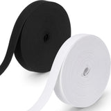 EBOOT 2 Pcs Elastic Spool (3/4 Inch X 22 Yard,White,Black)