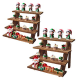 Fumingpal 2Pcs Wooden Cupcake Stand - 4 Tier Cupcake Display Stand, Rustic Tiered Display Stand, Tool Free Installation Cupcake