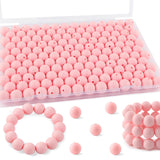 Kovict 200pcs Silicone Beads, 12mm Silicone Beads for Keychain Making, Pens Bracelet Necklace DIY Crafts(Candy Pink)