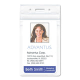 Advantus 75524 Resealable ID Badge Holder, Vertical, 2 7/8 x 4 5/16, Clear, 50/Pack
