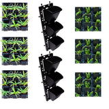 Smart Garden Multilayer Vertical Gardening Wall Garden Hanging Planter Pot With Frames (2 Black Panel & 6 Pcs Black Pot)