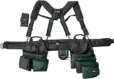 MELOTOUGH 28-Pocket Pro Framer's Combo Apron Tool Belt and Heavy Duty Padded Suspenders with Magnetic Desinger for Technician/Ma