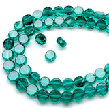 Chengmu 6mm Coin Glass Beads for Jewelry Making, Flat Round Faceted Briolette Rondelle Crytal Spacer Beads for Bracelet Necklace