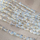Natural Stone Beads Square Faceted Beading Opal Gemstone Loose Beads for Jewelry Making 2 Strands 7.9 inches