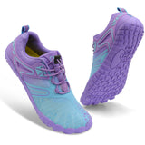 XIHALOOK Water Shoes Womens Quick Dry Sports Swim Aqua Shoes Barefoot for Diving Boating Beach Camping Purple Blue, 6.5 Women/5