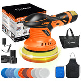 Saker Cordless Buffer Polisher, 6 Inch Fast Charging Portable Car Polishing Kit with 2PCS 12V 2000mAh Batteries, Polisher for Ca