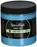 Speedball Fabric Screen Printing Ink, 8Ounce, Night Glo Blue, Glow in The Dark