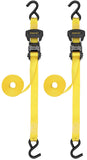 STANLEY S1020 1.25 x 16' Pre-Threaded Ratchet Straps - 1,000 LBS Safe Working Load / 3,000 LBS Break Strength, 2 Pack