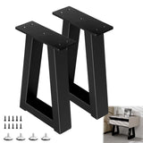 Y-CFHFC 14 Inch Trapezoid Metal Table Legs Black Bench Legs,DIY Furniture for Coffee/Side Table, Bench Stool Cabinet Feets - Set