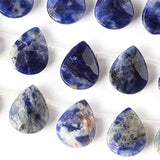 Cherry Blossom Beads Sodalite Beads 12x15mm Faceted Top-Drilled Teardrop - 12 pcs/ 8 Inch Strand