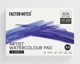 Factor Notes Artist Watercolour Pad: 30% Cotton, 300 Gsm, Cold Pressed, Acid-Free Tearable Paper (A4), Oil Paint