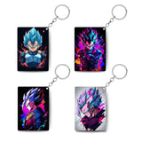 Gifting Domus Anime Keychains Vegeta | Colorful & Vibrant Design | Pack of 4 | Wooden | 4 x 6 cm | Bags, Wallets & Vehicles | Be