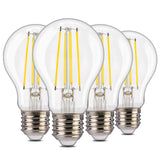 ALAMPEVER 800LM Dusk to Dawn LED Outdoor Light Bulb, 4-Pack A19 LED Bulb 60W Equivalent, E26 Base, 5000K Daylight White, 7W Auto