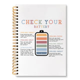 huester Boho Mental Health Notebook Journal, Check Your Battery Therapy Journal for Women, Mental Health Gifts Notebooks for Not
