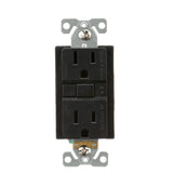 Eaton GFCI Self-Test 15A -125V Duplex Receptacle with Standard Size Wallplate, Black