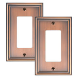 2-Pack Decorator Outlet Cover Plate, Antique Copper Decorative Switch Plates and Outlet Covers, Durable Zinc Alloy Wall Plates f