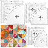 Kigley 3 Set Drunkards Path Quilting Templates Large Quilting Rulers and Templates for Cutting Patterns with 1/4 Seam Allowance