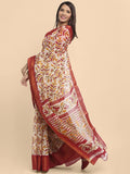 Anni Designer Women'S Linen Cotton Printed Saree With Blouse Piece (Swarna_Beige_Beige),Beige,Free,Linen Cotton,Printed,With Blouse Piece