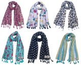 Fusfus WomenS Printed Chiffon Scarves And Stoles, Free Size(Multicolour, Fs2494) Pack Of 6 (Multicolor3)