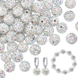 PH PandaHall 100pcs 10mm Crystal AB Rhinestone Bead Crystal AB Clay Beads Polymer Crystal Beads Clay Pave Disco Ball Round Diamo