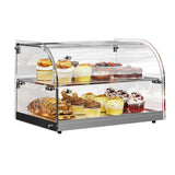 1.59 Cu.ft Malphi Large Pastry Display Case Countertop | Commercial Bakery Display Stand Cupcake Holder Tempered Glass | Large B