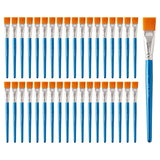 36 Pcs 1 Inch Flat Paint Brushes - Synthetic Nylon Hair Artist Brushes Bulk for Acrylic, Oil, Watercolor - Wooden Handle Profess