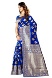Sugathari Womens Banarasi Saree Pure Kanjivaram Silk Saree Soft New Ladies 2023 Design Wear Pattu Sarees Latest Cotton Party Sari Collections With Blouse Piece For Wedding Sadi (Sam Pari-24 R Blue)