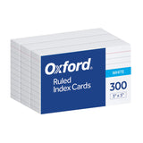Oxford Ruled Index Cards, 3 x 5, White, Lined Index Flashcards, 300 per Pack (10022)