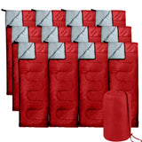 Bulk 10 Pack Envelope Sleeping Bags - 4 Seasons Warm or Cold Lightweight for Adults, Indoor Outdoor, Backpacking, Camping