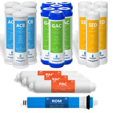 Express Water - 3 Year Reverse Osmosis System Replacement Filter Set - 22 Filters with 50 GPD RO Membrane, Carbon GAC, ACB, PAC