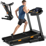 15% Auto Incline Treadmill for Home, Double Deck Treadmills with Incline,3.5HP Treadmills with Incline, Support Handrail/Console